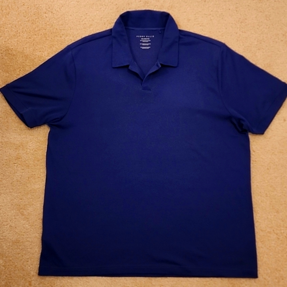 Perry Ellis Blue Knit Polo Golf Shirt Men's Size XXL
